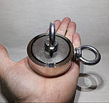 Пошуковий магніт у металевому корпусі двосторонній F120=67мм 150 кг, фото 3