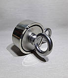 Пошуковий магніт у металевому корпусі двосторонній F120=67мм 150 кг, фото 5