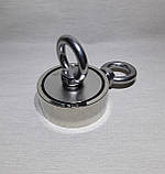 Пошуковий магніт у металевому корпусі двосторонній F120=67мм 150 кг, фото 6