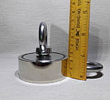 Пошуковий магніт у металевому корпусі двосторонній F120=67мм 150 кг, фото 8