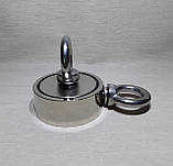 Пошуковий магніт у металевому корпусі двосторонній F120=67мм 150 кг, фото 9