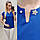 Блузка / блуза з брошкою без рукава арт. 166 електрик / яскраво синій, фото 4