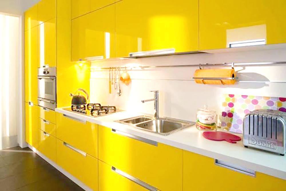 Желтая глянцевая кухня ViAnt на заказ Киев и область - фото 5 - id-p805761550