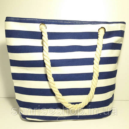 Пляжна сумка текстильна синя смуга опт, фото 2