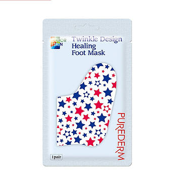 Маска для оновлення та м'якості шкіри ніг Purederm Twinkle Design Healing Foot Mask