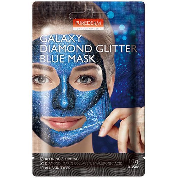 Очисна маска-плівка з морським колагеном Purederm Galaxy Diamond Glitter Blue Mask