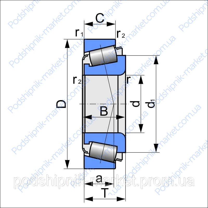 6-7314А (LBP) підшипник радіально-упірний роликовий конічний: продаж ...