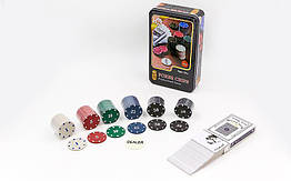 Набір для покеру 80 фішок в олов'яній кейсі Poker Chips 4590