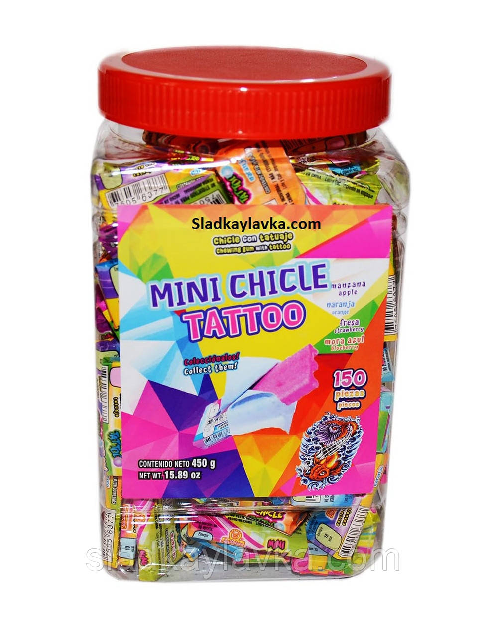 Жувальна гумка Bubble gum Mini chicle tattoo 4 см 150 шт (China)