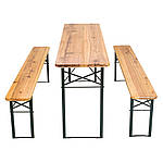 Садові меблі стіл +2 лавки 170 см розкладні Німеччина, фото 5