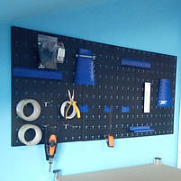 Панель інструментів (58х120 см) перфорована з додатковими кріпленнями для СТО гаража, фото 3