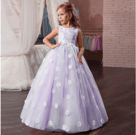 Святкове плаття Girl Dress 2021 vestido roxo para meninas com flores