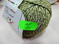 Пряжа для вязания "Wooly Cotton". зеленое яблоко