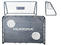 Футбольные ворота Hudora 213x152x76 32mm с сеткой+ мат Германия