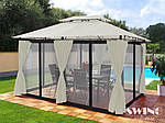 Павільйон альтанка садовий MINZO 3х4 м з маскітной сіткою + LED підсвічування Germany, фото 6