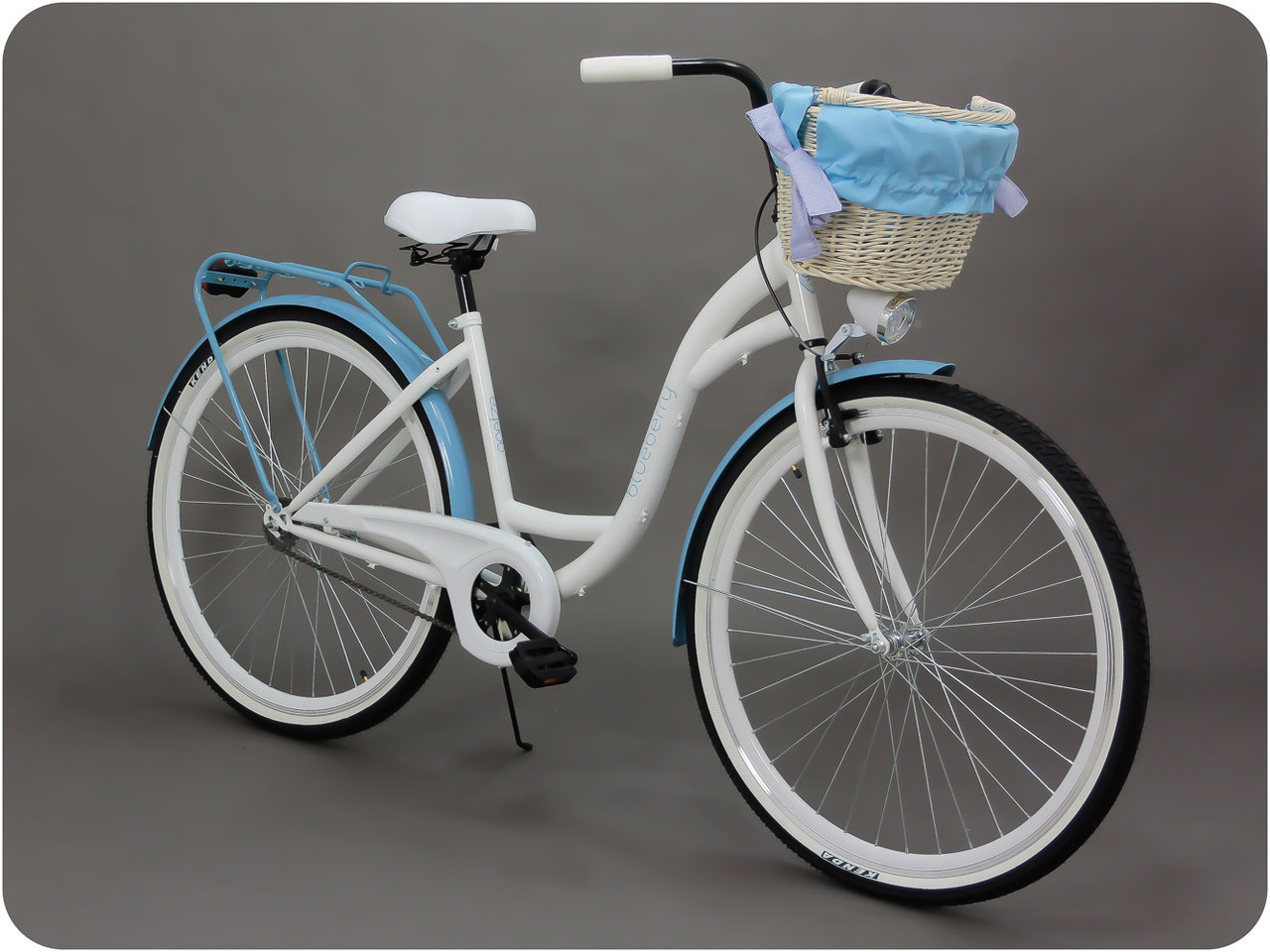 Велосипед жіночого міста Goetze BLUEBERRY 28 кошик !!!Колір біло-блакитний, фото 1