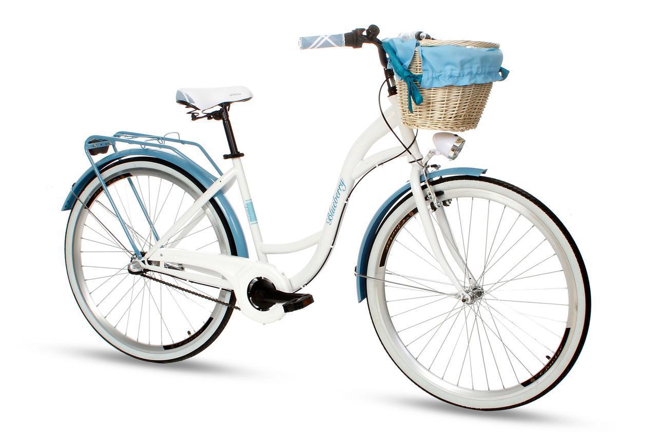 Велосипед жіночий місто Goetze BLUEBERRY 28 3b кошик! біло-блакитний, фото 1