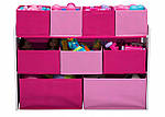 Рожевий органайзер для іграшок, полиця з шухлядами, фото 8