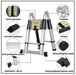 Сходи драбина телескопічна 620 cm З СУМКОЮ, фото 9
