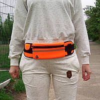 Спортивная сумка на пояс оранжевая для бега