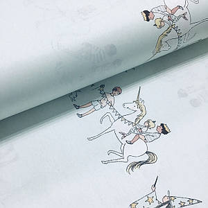 Тканина поплін Парад на світло-м'ятному (ТУРЦІЯ шир. 2,4 м) R-FR-0414