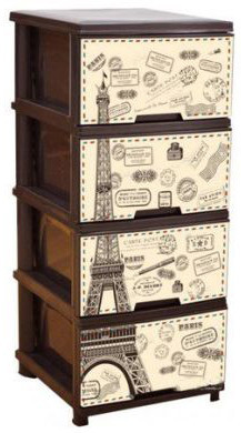 Комод з малюнком Париж коричневий "Алеана" + Відео, фото 1