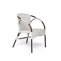 Стілець обідній Неаполь без текстилю, каркас алюміній, віск.ротанг L12, A01 Білий (Pradex ТМ)