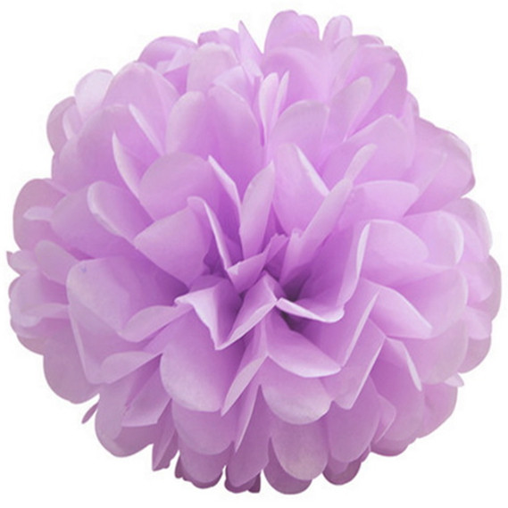 Паперовий помпон із паперу 15 см рожево-бузковий, фото 1