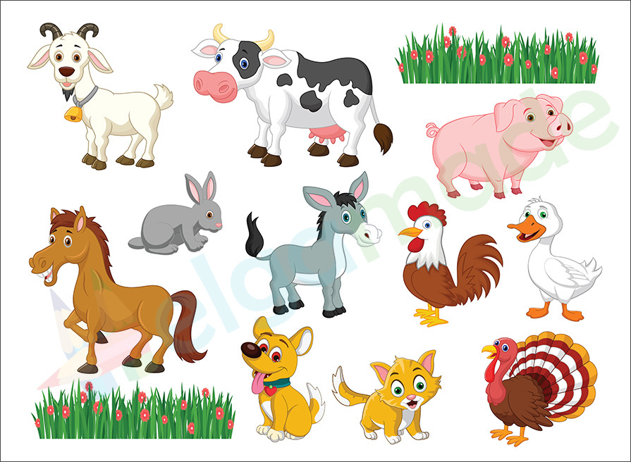 Фетр з принтом ФЕРМА, 22x30 см, корейський жорсткий 1.2 мм, фото 1