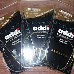 Спиці кругові 60см 2.25 Addi на золотому кабелі