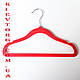 Плічка вішалки для дитячого одягу, суконь, сорочок флоковані (оксамитові, велюрові) червоні, 30 см, 5 шт, фото 4