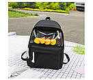 Шкільний рюкзак з качочками Transparten чорний (AV178), фото 2