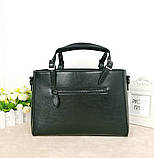 Модна жіноча сумка. Сумка шоппер жіноча прямокутна містка (чорна), фото 6