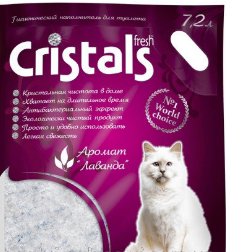 Наповнювач силікагель для котів ароматом лаванди, Cristal, 7,2 л, фото 1