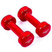Гантелі для спорту IronMaster 2 шт. по 2 кг вінілові різні кольори для тренування