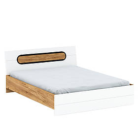 Двоспальне ліжко Z2 160x200 в спальню Rodan Дуб Крафт Золотий / Білий Глянець Blonski