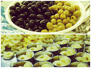 оливки, маслини, ананас, оливкова олія