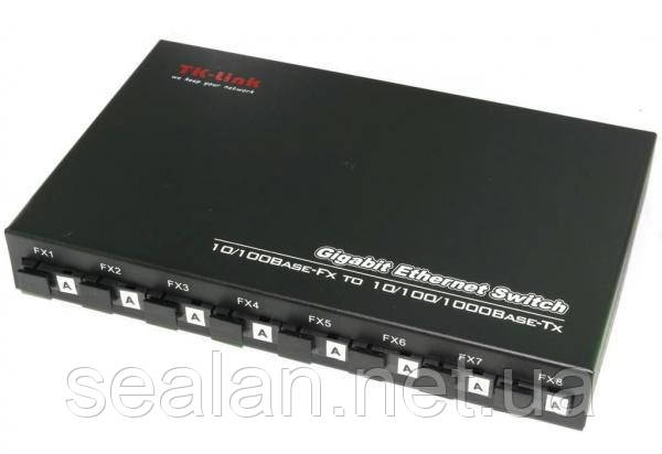 Медіаконвертер світч  комутатор 8 портовий 8SC.WDM (8A)100mb + 2RJ45 10/100/1000mb TK-link