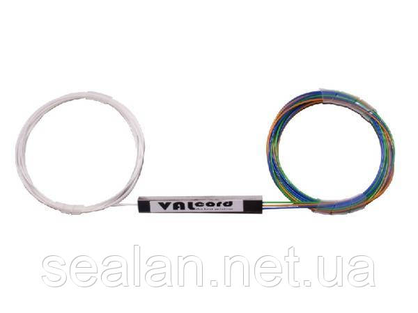 Дільник оптичний 1x3, 0.9мм, сплітер без конекторів (Splitter PLC) волокно G657A ValCord
