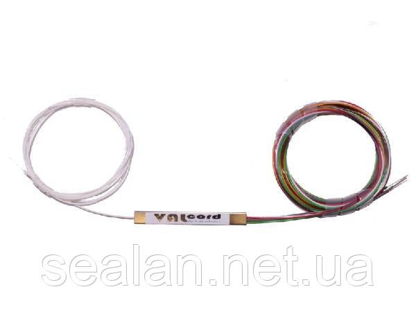 Дільник оптичний 1x6, 0.9мм, сплітер без конекторів (Splitter PLC) волокно G657A ValCord