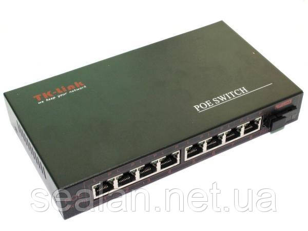 ПОЕ комутатор світч 8 POE x100Mb(100метрів)+1 SC.WDMx100Mb(Fiber)1310 TK-Link