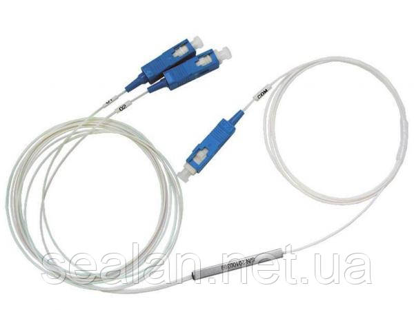 Дільник оптичний SC/UPC 1x2, 0.9мм, сплітер (Splitter PLC) волокно G657A ValCord