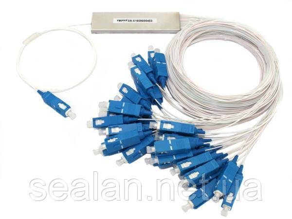 Дільник оптичний SC/UPC 1x32, 0.9мм, сплітер (Splitter PLC) волокно G657A ValCord