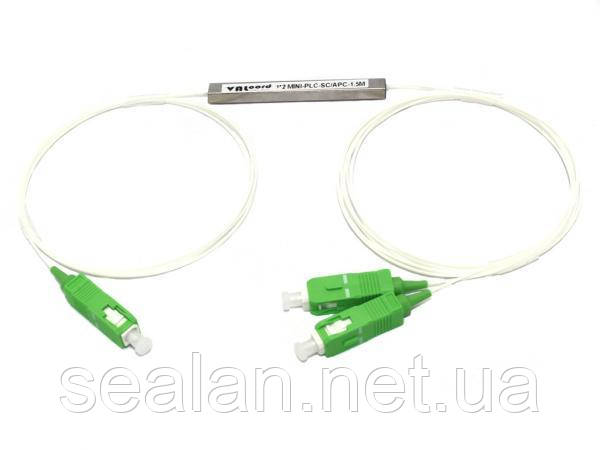 Дільник оптичний SC/APC 1x2, 0.9мм, сплітер (Splitter PLC) волокно G657A ValCord
