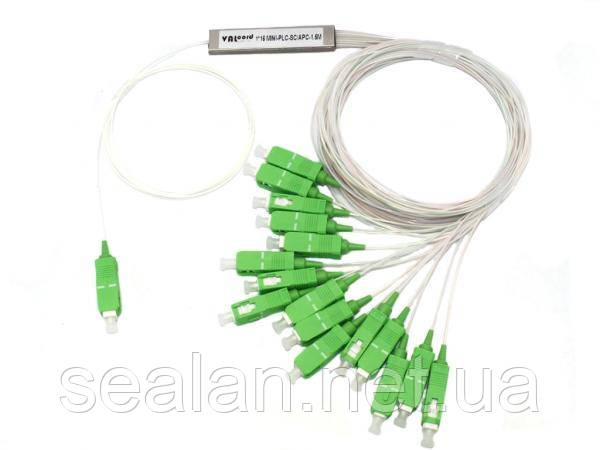 Дільник оптичний SC/APC 1x16, 0.9мм, сплітер (Splitter PLC) волокно G657A ValCord