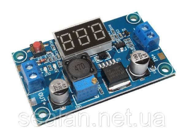 Знижувальний перетворювач 3A, LM2596S+LED дисплей DC-DC 1-36В