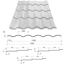 Металочерепиця VALENCIA 0,45 мм PEMA RAL 8019 Словаччина, фото 3