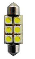 Світлодіод SV8.5-T10*36-6SMD(5050)-12V білий