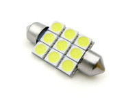 Світлодіод SV8.5 T10*39-9SMD(5050)-12V білий