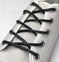 Шнурки с пропиткой круглые чёрные 70 см (Толщина 3мм)